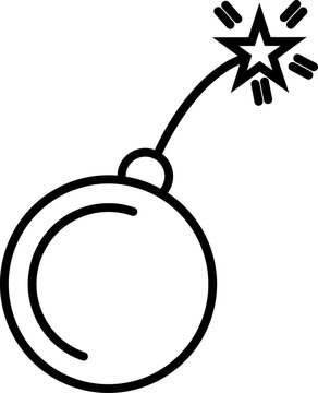 recommend clip art: Black line art illustration of a bomb.