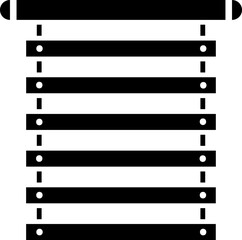 B&W window blind icon in flat style.