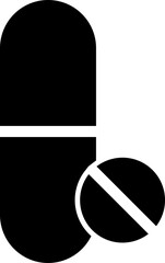 B&W capsule with pill. 