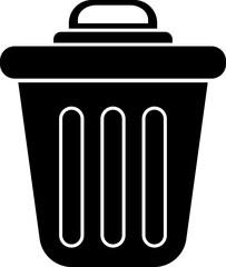 Illustration of a b&w dustbin.
