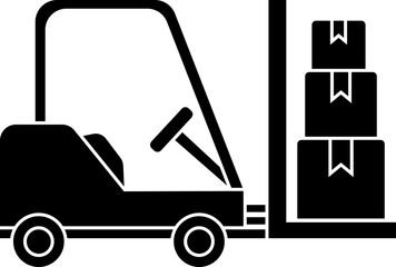 Delivery forklift icon in b&w color. © Abdul Qaiyoom
