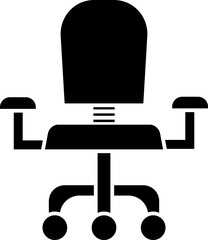 Illustration of a black armchair icon. 