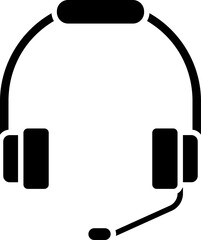 Isolated black headphone icon.  