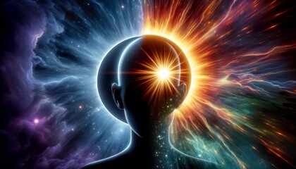 Neural Starburst: Mind's Galactic Synapse - obrazy, fototapety, plakaty