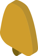 3D icon of a bell in yellow color.