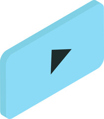 Video play button icon or symbol in blue color.