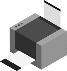 Printer machine icon or symbol in 3d.
