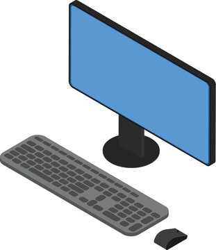 3D illustration of computer or desktop icon.