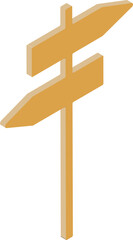 Directional signboard icon or symbol.