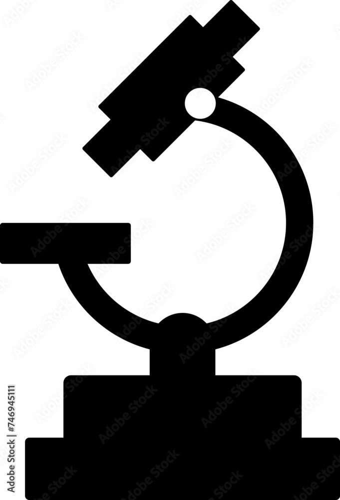 Wall mural icon of microscope in b&w color.