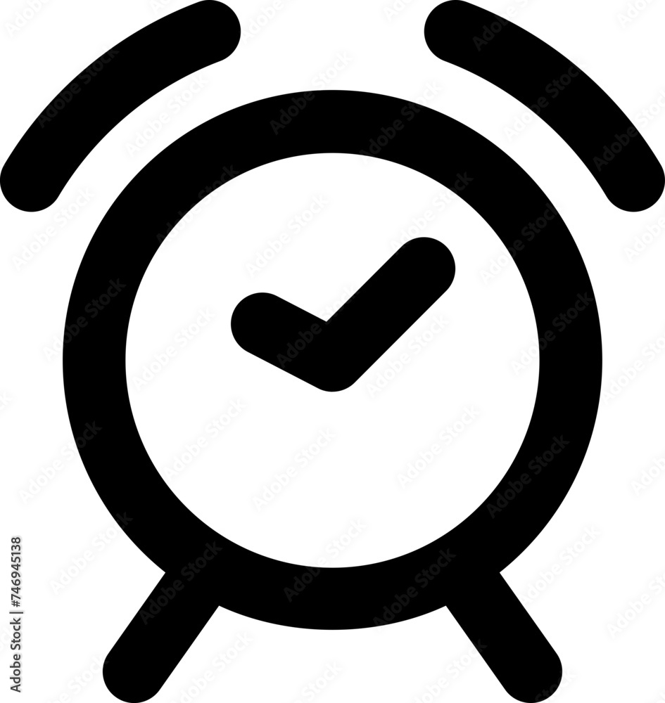 Wall mural Isolated alarm clock icon in line art.