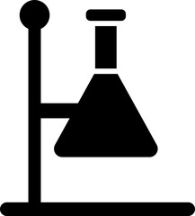 Flat illustration of flask with stand glyph icon.
