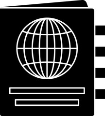 B&W passport icon or symbol.