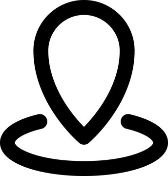 recommend clip art: Location icon in black line art.