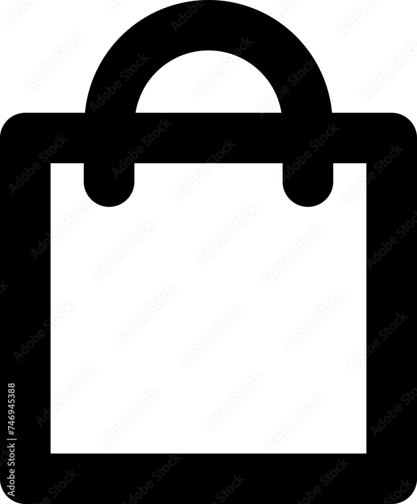 Wall mural Line art illustration of shopping bag icon.