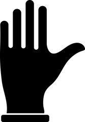Silhouette of glove icon on white background. 