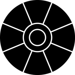Obraz premium Flat style Buddhism symbol in b&w color.