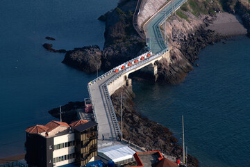 High-angle view of the bridge on the island