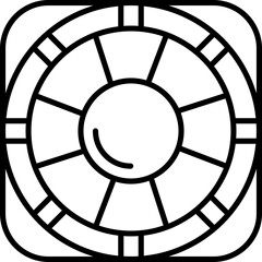 Fototapeta premium Flat style water tube in black line art illustration.