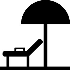 Hammock or sunbed icon in black color.