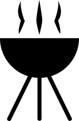 Barbecue grill icon in black color.