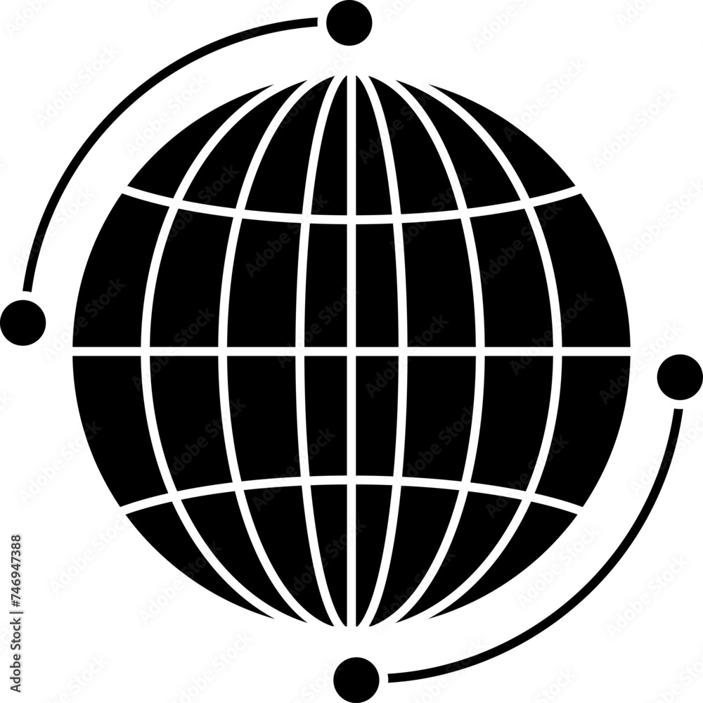 Poster world wide web (www) glyph icon or symbol in flat style.