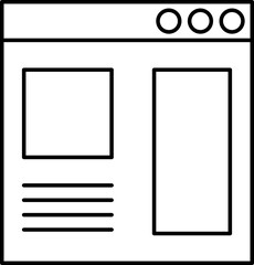 Flat style web browser icon in line art.