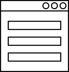 Web browser icon or symbol line art.