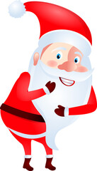 Cartoon character of happy santa claus.