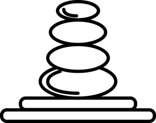 Black line art spa stones in flat style.