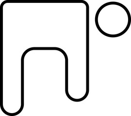 Black line art faceless man performing yoga.