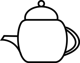 Tea pot in flat style.  