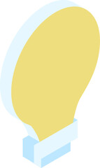 Illustration of light bulb in 3d style.