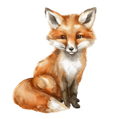 Fototapeta premium Timeless BeautyWatercolor Cute Little Fox Clipart