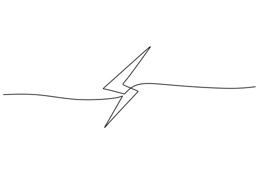 recommend clip art: Lightning electric power in continuous one line art drawing. Flash bolt sign symbol.