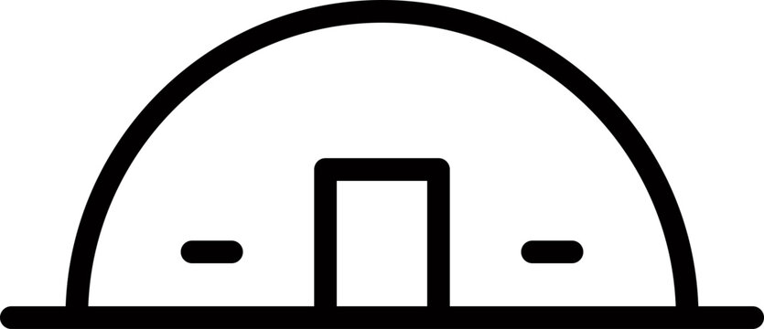 recommend clip art: Aircraft hanger icon in line art.