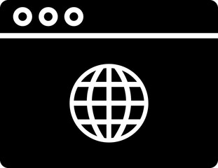 Glyph web browser icon or symbol.