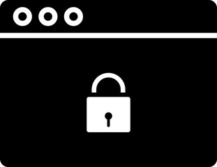 Online lock web page glyph icon.
