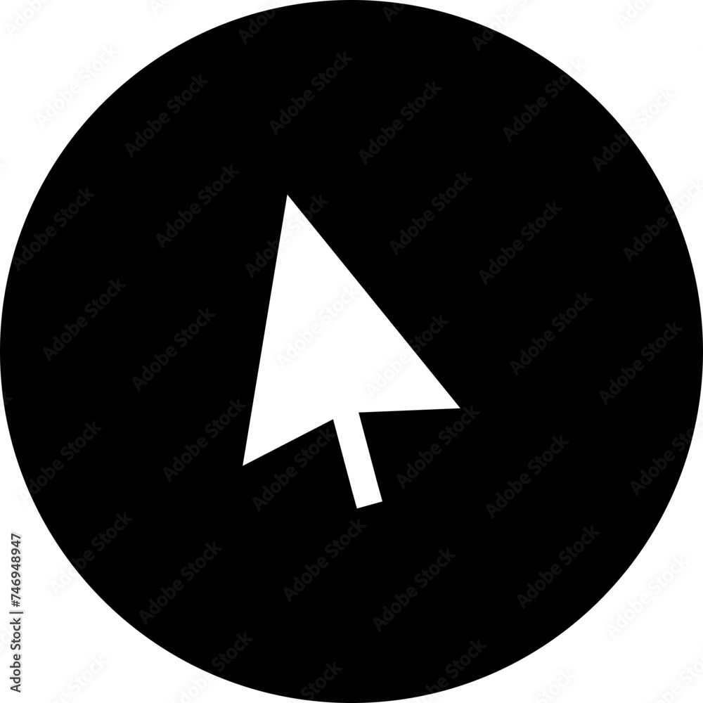 Poster Cursor icon in b&w color.