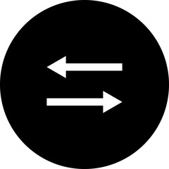 B&W left and right icon in flat style.