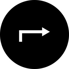 Forward or right arrow icon in b&w color.