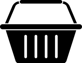 B&W basket icon or symbol.