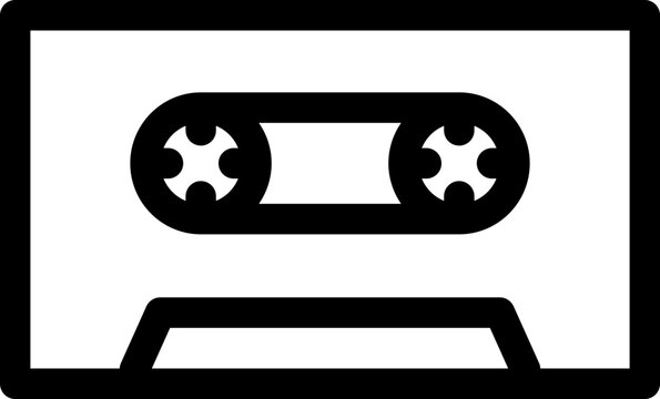 recommend clip art: Line art illustration of cassette icon.
