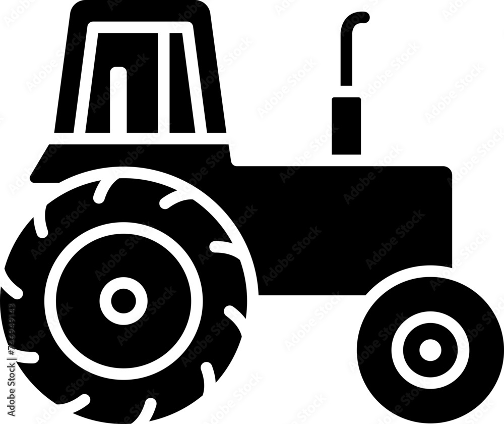 Wall mural illustration of tractor icon.