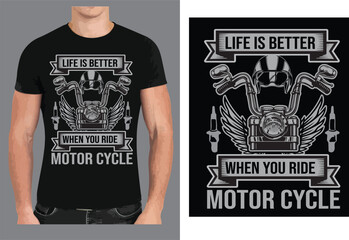 A unique T shirt design with a Biker .