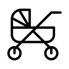 Vector illustration of stroller flat icon.