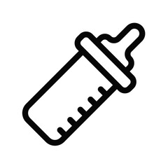 Isolated feeding bottle flat icon.