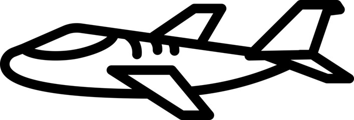 Airplane toy icon in line art.