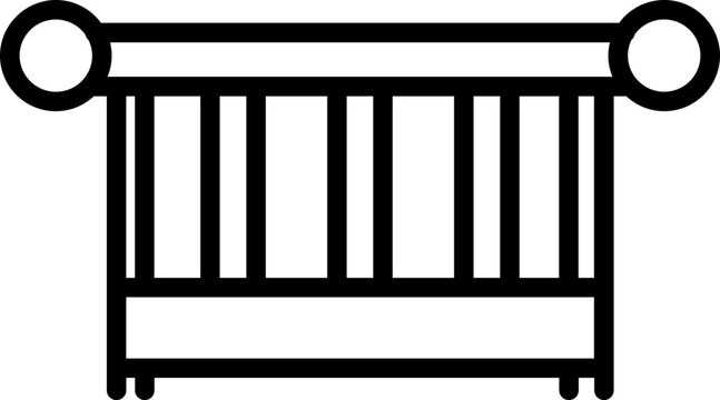 recommend clip art: Baby cradle or crib icon in line art.