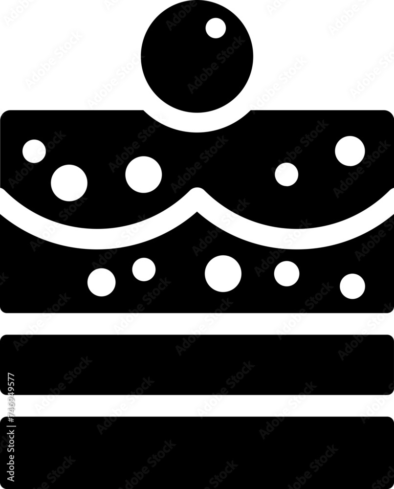 Canvas Prints pastry or cake slice icon in b&w color.